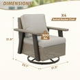 thumbnail image 4 of INTER HUT Serenity Retreat 360° Swivel Rocker Patio Chair, Outdoor Rattan Swivel Chair with Cushions, Set of 4, Beige, 4 of 9