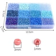 thumbnail image 3 of 3600pcs 3mm Glass Seed Beads, Assorted Colors, 12-grid Storage Box, DIY Jewelry Making Kit, Loose Beads For Bracelets, Necklaces,Blue, 3 of 7
