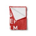 thumbnail image 2 of Keep Calm Soft Flannel Fleece Throw Blanket, Bicolour Composition Carry on Text Royal UK Crown Calligraphic Image, Cozy Plush for Indoor and Outdoor Use, 50" x 70", Red White, by Ambesonne, 2 of 5