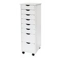 thumbnail image 4 of Pemberly Row Modern Hardwood 6+2 Drawers Roll Utility Cart in White, 4 of 9