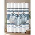 thumbnail image 4 of Fall Shower Curtain Stripe Blue Pumpkin Shower Curtains for Bathroom Thanksgiving Decor, Waterproof Polyester Shower Curtain Set with Hooks, Standard Size 72" x 72" Bow Tie, 4 of 6