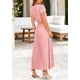 thumbnail image 2 of Vestido largo PRETTYGARDEN para mujer, cuello en V, cuello en V, volantes, color rosa XXL, 2 of 9