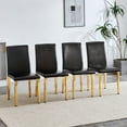 thumbnail image 3 of TesNus Dining Chairs Set of 4, Black PU Leather Upholstered Chairs with Gold Metal Legs for Dining Room Kitchen, 3 of 9