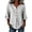 Grey, variant on Women's Striped V-Neck Blouse, 3/4 Sleeve Peplum Cuff Half Button Down Casual Shirt, Loose Fit Top Suitable for Office Wear and Daily Casual Outfits, Versatile and Comfortable Design Red XXL