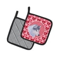 thumbnail image 2 of Caroline's Treasures Holders Siberian Husky Hearts Love Valentine's Day Pair of Pot Holders, Polyester Fabric, 7.5 X 7.5 in, 2 of 3