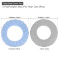 thumbnail image 5 of Inodoro Asiento Cojín 5uds, Inodoro Asiento Cubierta Estirable Lavable Inodoro Tapa Asiento Cubierta Asiento Acopla Mayoría Tamaño Inodoro Tapas-Calabaza Azul/Corazón Gris, 5 of 5