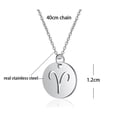 thumbnail image 2 of Collar de acero inoxidable con colgante de las 12 constelaciones del zodiaco, gargantilla para hombres, mujeres y niños, regalo de cumpleaños., 2 of 4