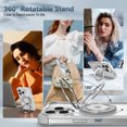 thumbnail image 6 of Phone Case for iPhone 14 Pro Max with 360° Rotatable Ring Holder Kickstand, Clear Non-Yellowing Transparent Magnetic Cover, Military Grade Drop Protection Shockproof Case for iPhone 14 Pro Max, Clear, 6 of 14
