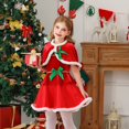thumbnail image 2 of Elf Outfit for Girls Short Sleeve Christmas Elf Dress Girls Hat Set Party Dress Christmas Outfits for Girls Size 7-8 years, 2 of 7