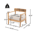 thumbnail image 4 of Tcbosik Outdoor Wood Chair with Cushion, Modern Club Chair, Lounge Armchair for Patio, Garden, Deck, Backyard, Teak & Beige, 4 of 11