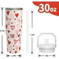 thumbnail image 2 of Valentine''s Day Gifts for Women Girls, 30 Oz Tumbler with Top Handle and Flip Straw, Red Hearts Stainless Steel Insulated Travel Coffee Cup, Lover Birthday Wedding Water Bottle for Her, 2 of 6