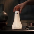 thumbnail image 5 of Large Ghost Tabletop Decoration, Halloween Ghost Figurine, Spooky 3D Print Statue For Mantel Shelf Entryway Table Fall Holiday Decoration, Black and White, 10", 5 of 7