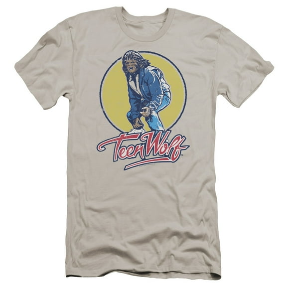 Teen Wolf Rockin Teen Wolf Premium Adult Slim Fit 30/1 T-Shirt Silver