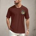 thumbnail image 2 of NAMTYQX Mens Graphic T-Shirts Lounge Plus Size Patterns Light Baggy Cozy Casual Cool Short Sleeve Crewneck Graphic Tees Wine Size S, 2 of 5