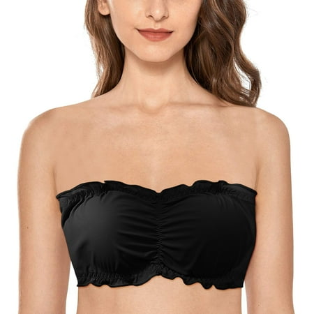 GZWYHT Strapless Bra Clearance Bras for Women Women s Breathable Strapless Chest Wrap With Ice Silk Non Slip Beautiful Back And Seamless Comfortable Bra Backless Bra Bandeau Bra Push Up Bra Black L