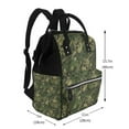 thumbnail image 3 of Hirioo Green Camouflage Skull for Mummy Diaper Bag Backpack Diaper Bag Backpack for Moms and Dads Unisex Shoulder Bags Travel Hiking Outdoor Pack, 3 of 6