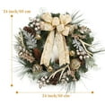 thumbnail image 5 of HOBLOC 24" Christmas Wreath with Lights, Outdoor Christmas Wreath for Front Door, Battery Operated Xmas Wreath with Gold Ball Ornaments Pine Cones Antlers for Home Holiday Decor, 5 of 7