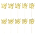 thumbnail image 1 of Golden Cake Decor Insert Cards for Birthday Parties and Festivals Beautiful Shining Paper Decor 10pcs, 1 of 8