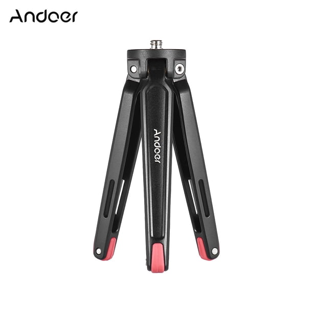 Trípode Andoer Mini Handheld Travel Desktop Trípode Soporte para cámara Soporte para cámara Aleación de aluminio 11Lbs Capacidad de carga para DSLR Smartphone Cámara de deportes de acción Andoer Trípode