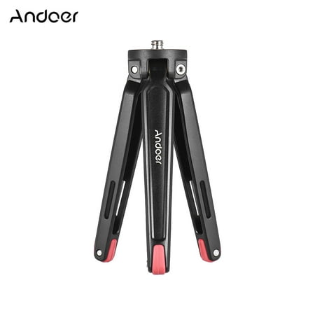 Andoer Mini Handheld Travel Desktop Tripod Camera Stand Holder Aluminum Alloy 11Lbs Load Capacity for Canon Nikon Sony DSLR for X 8 7s Plus Smartphone for GoPro 6 5 4 Action Sports