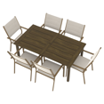 thumbnail image 3 of Mainstays Cobble Hill 7-Piece Steel Outdoor Dining Set, Cream, 3 of 10