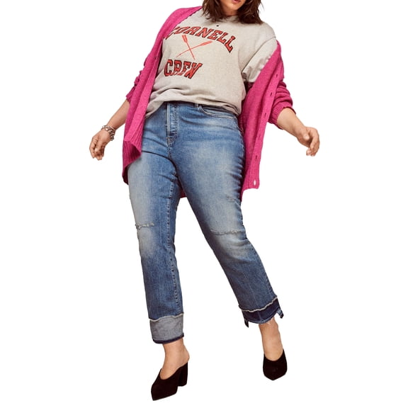 Warp + Weft | CDG - High Rise Straight Plus-Size Jeans | Blue