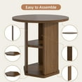thumbnail image 5 of Fsbecl Modern Farmhouse Round Dining Table, Small Kitchen Table for 2, Walnut, 5 of 7