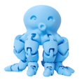 thumbnail image 3 of Octópodo impreso en 3D, juguete de animales, novedad, decoración de juguete, juguete de pulpo con impresión 3D creativa para festivales de cumpleaños, azul, 3 of 8