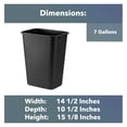 thumbnail image 3 of 10 Pack, Recycle Wastebasket, 28 Qt. / 7 Gallon Rectangular Wastebasket/Trash Can Kit - Compact Recycling Bin, Slim Design for Business, Kitchen, Household, Workplace, and Dormitory - Black, 3 of 3