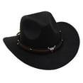 thumbnail image 4 of Sombrero de vaquero occidental para cosplay, playa, niños, senderismo, pesca, disfraces, fiesta, camping. Negro, 4 of 9