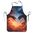 thumbnail image 5 of Uemuo Red And Blue Fire Cloud Dragon Printed Bib Apron, Adjustable , Water and Oil Resistant, Cooking Kitchen Chef Apron for Women Men, 5 of 5