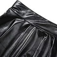 thumbnail image 6 of MRULIC skirts for women Women's Casual Fashion Shiny Metallic Flared Pleated A-Line Mini Skirt Black + M, 6 of 8