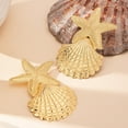 thumbnail image 3 of Starfish Shell Alloy Earrings for Women Luxury Niche Jewelry, 3 of 4