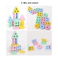 thumbnail image 4 of Wooden Sorting Stacking Block, Fine Motor Skills Wood Sorting Stacking Block Color Recognition Puzzle  for Preschool for Kids Rectangular   Stacking Column, 4 of 7
