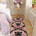 thumbnail image 4 of Runners for Kitchen Runner Rug Non Slip 2'x10' Long Washable Rugs with Rubber Backing Soft Retro Lavish Leopard Animal Carpet Runner for Kitchen, Laundry, Bedroom, Bathroom (Black Pink), 4 of 7