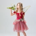 thumbnail image 7 of Girls Halloween Party Dresses Set Fairy Fancy Velvet Tulle Dress with Butterfly Wings Ball Gown Princess Clothes 8 Years, Pink, 7 of 7