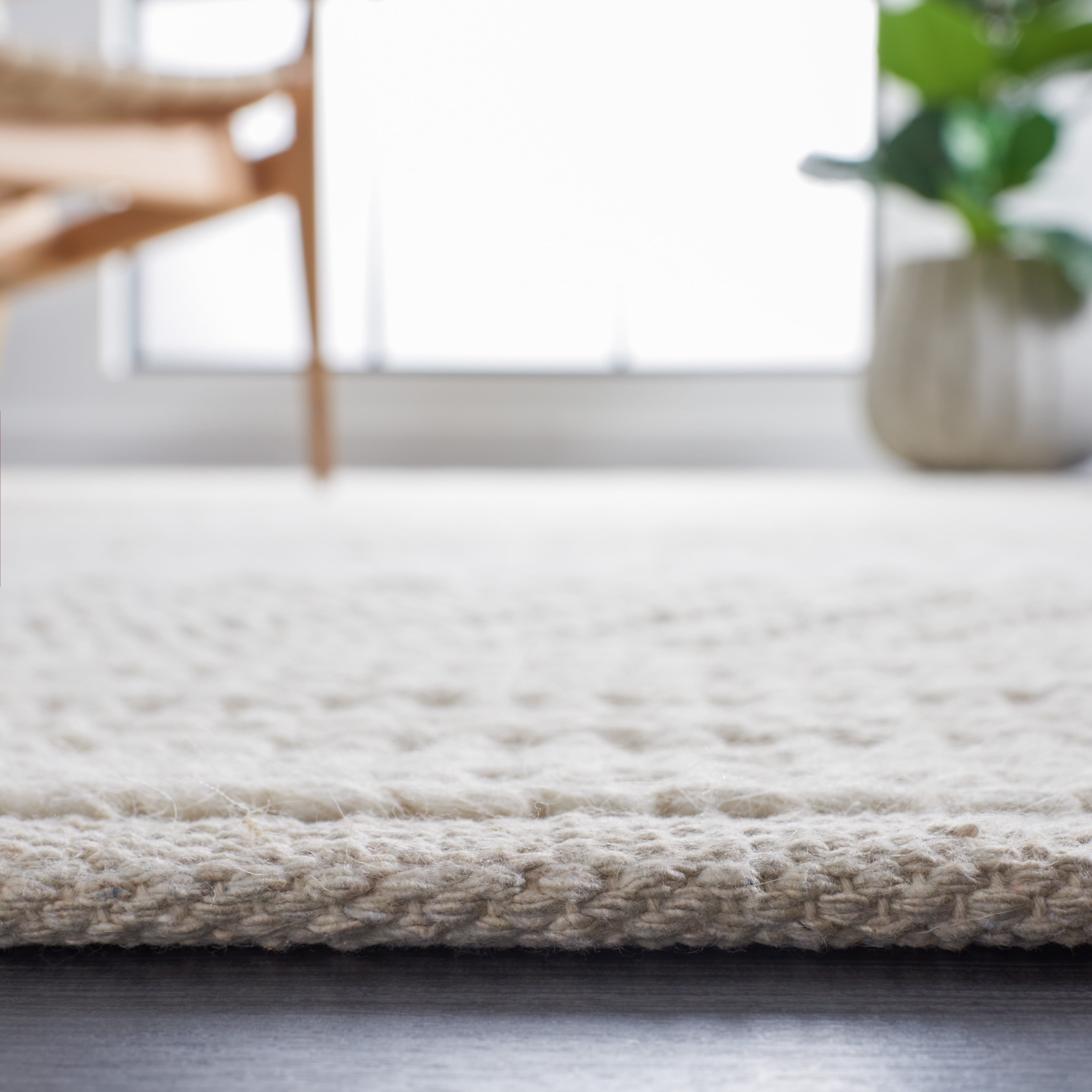 SAFAVIEH Natura Haywood Striped Wool Area Rug, Ivory, 6' x 9'