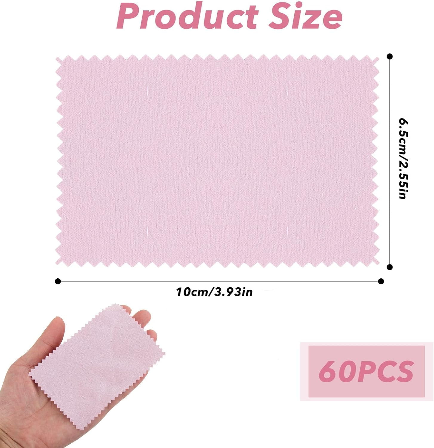 60 Pcs Soft Jewelry Cleaning Cloth, Double Sided Pink Polishing Cleaner Cloth Jewelry Wipe Cloths For Gold Silver Diamond Pearl Silverware Watches Pearl Gold Platinum Jewelry（8 * 8cm）