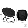 thumbnail image 3 of TANGJEAMER Folding Chair, Saucer Chair with Metal Frame, Comfy Moon Chairs for Bedroom, Living Rooms, Apartments, Garden and Courtyard  (Black), 3 of 7