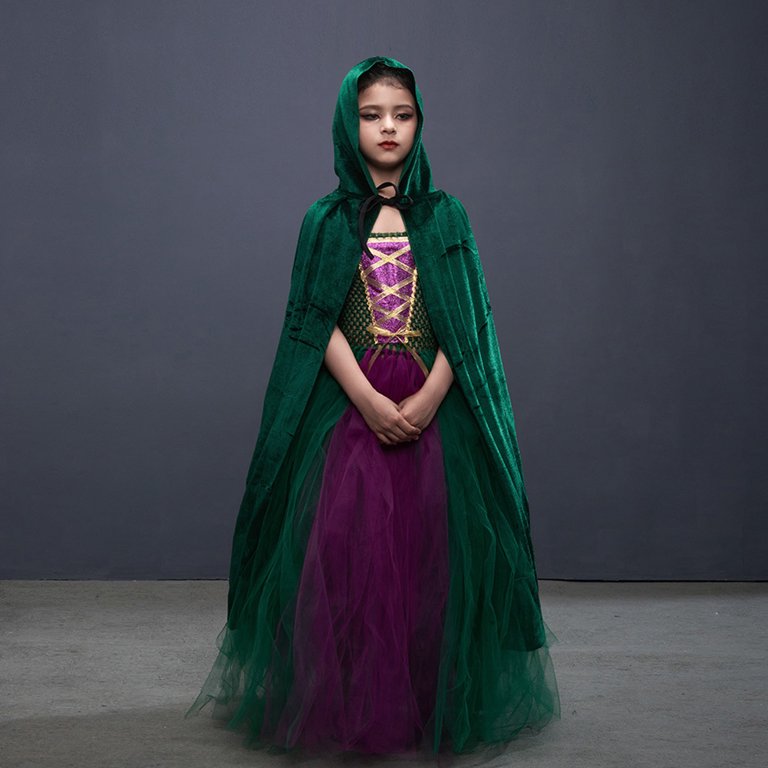 purple and green witch dress Girls Black & Purple Pretty Potion Witch Striped Halloween Costume Dress S  6/6X