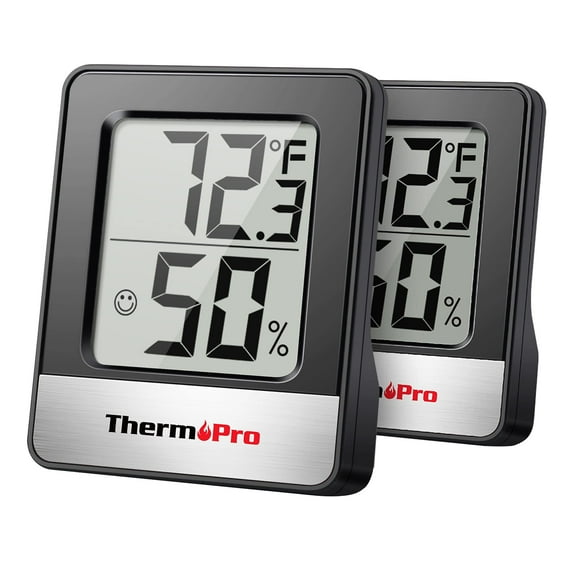 Medidor de humedad ThermoPro TP49 digital negro, paquete de 2
