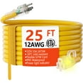 thumbnail image 1 of Cable de extensión HUANCHAIN calibre 12/3, 25 pies, resistente al agua, 15 A, 1875 W, 1 of 7