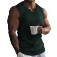 thumbnail image 2 of Mens Muscle Tank Tops Casual V Neck Sleeveless T-Shirts Ribbed Knit Workout Training Vest, Summer Breathable Athletic Bodybuilding Performance Tee for Daily Fitness Wear, 2 of 8