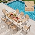 thumbnail image 2 of Outdoor Dining Set Noelse 9 Piece Patio Table and Chairs Set with Umbrella Hole and 8 Textilene Outdoor Chairs for Backyard, Garden, Brown, 2 of 8