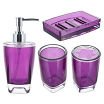 Raindrops 1 Set 4Pcs Purple Bathroom Accessory