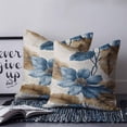 thumbnail image 2 of Pillow Covers 26x26 Set of 2, Blue Brown Botanical Throw Pillow Covers Decorative Couch Cushion Cover, Flowers Vintage Summer Microfiber Soft Square Pillowcases for Bedroom Living Room Sofa, 2 of 7