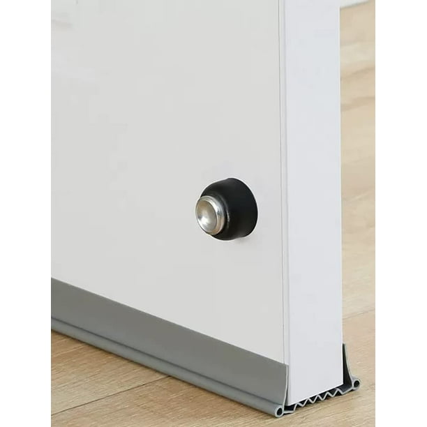 Grey Door Draft Stopper PVC Adjustable Length 37" Easy to Install Door Bottom Gap Filler