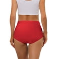 thumbnail image 3 of DARING DIVA Women's High-Waist Invisibles Underwear Breathable Panties S Bright Red, 3 of 6
