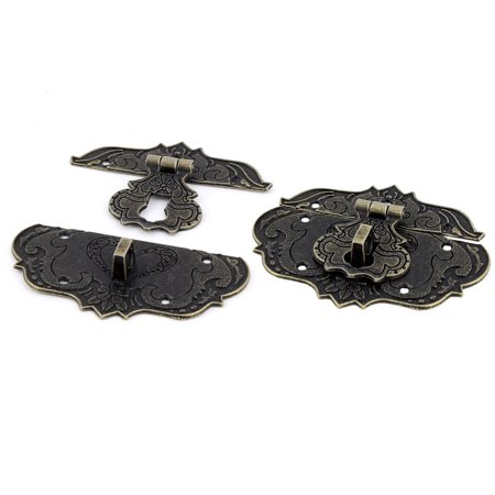 - Vintage Style Zinc Alloy Suitcase Jewelry Hasp Box Latch Lock Bronze Tone 2 PCS