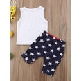 thumbnail image 3 of BemeyourBBs Toddler Baby Boys 4th of July Outfits Summer Clothes Patriot Fourth of July Independence Day Clothes Letters Print Sleeveless Shirt Vest Tank Top Star Stripes American Flag Shorts Set, 3 of 8